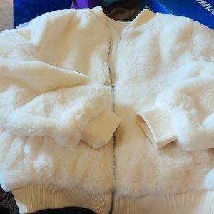 Feivo faux fur womens jacket size L